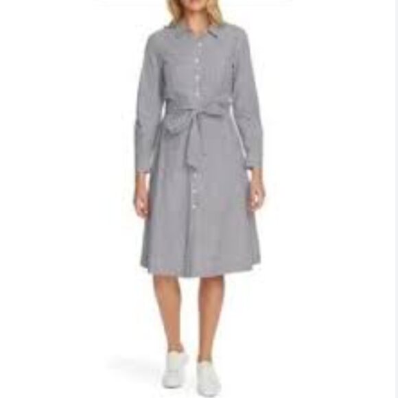 COURT & ROWE Long Sleeve Pinstripe Shirt Dress, size 12, NWT - Picture 1 of 4